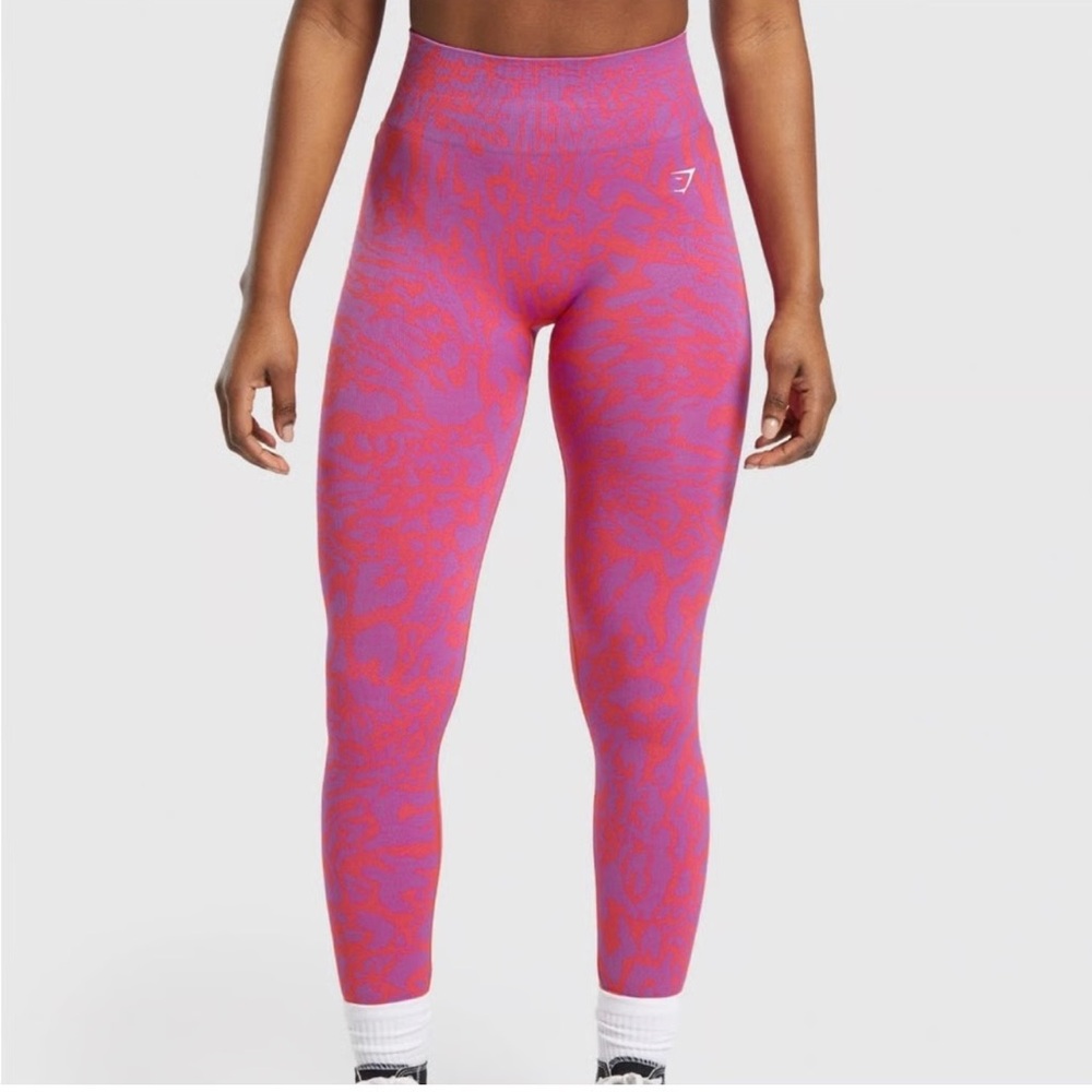 NWT Gymshark Adapt Safari Seamless Leggings Shelly Pink / Fly Coral Size Medium